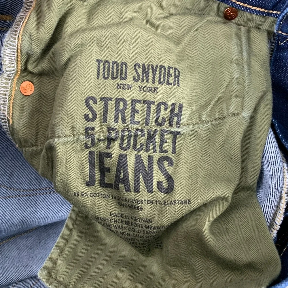 Todd Snyder Jeans Men 34x30 Slim Fit Stretch 5 Pocket Pant Modern A1